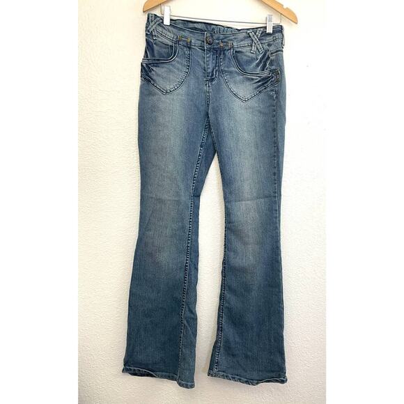 VTG LL Cool J Women's Blue Flare Denim Jeans Sz 5 Y2K Retro Soft 90's - Picture 12 of 12